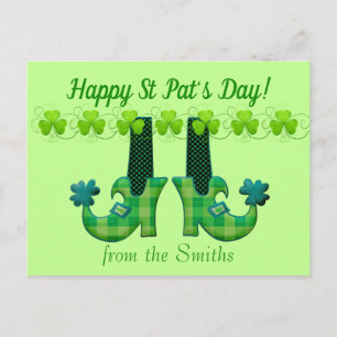 Leprechaun Shoes St Patrick's Day Postcard
