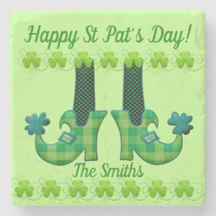 Leprechaun Shoes St Patrick's Day Stone Coaster
