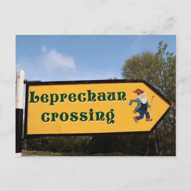 leprechaun sign post post card (Front)