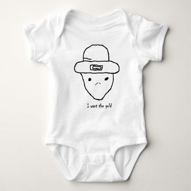Leprechaun Sketch Baby Bodysuit (Front)