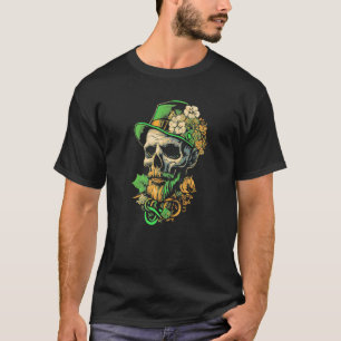 Leprechaun Skull St Paddys Metal Irish St Patricks T-Shirt