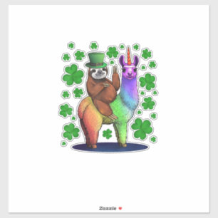 Leprechaun Sloth Riding Llama Unicorn St Patricks 