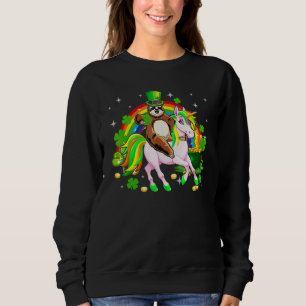 Leprechaun Sloth Riding Unicorn Saint Patrick's Da Sweatshirt