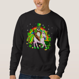 Leprechaun Sloth Riding Unicorn Saint Patrick's Da Sweatshirt