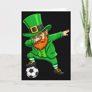 Leprechaun Soccer Green St Patricks Day Sport Men Card