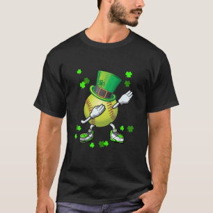 Leprechaun Softball Dabbing St Patricks Day 2022 T-Shirt