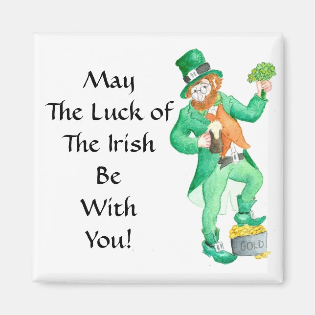Leprechaun Square Magnet (Front)