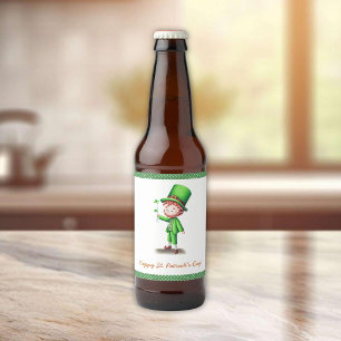 Leprechaun St. Patrick´s Day Beer Bottle Label