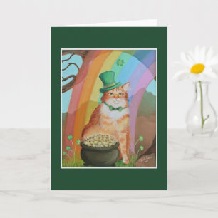 Leprechaun St. Patrick’s Day Tabby Cat Card