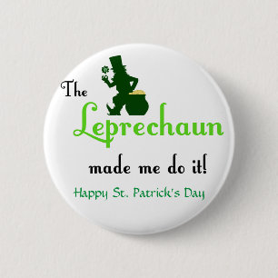 Leprechaun St Patrick's Day Buttons