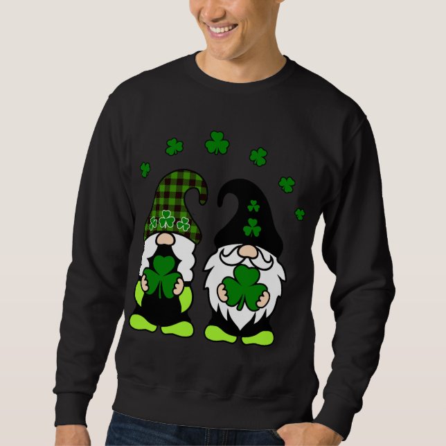 Leprechaun St Patrick's Day Gnomes Shamrock Irish  Sweatshirt (Front)