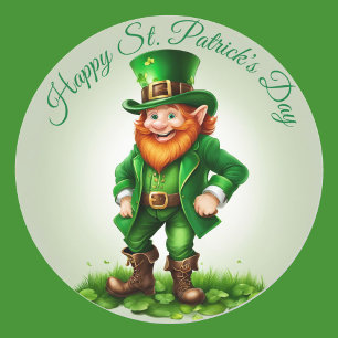 Leprechaun St. Patrick's Day Sheet of Classic Round Sticker