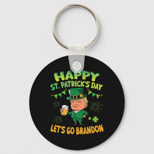 Leprechaun Trump Beer Happy St Patricks Day Let's  Key Ring