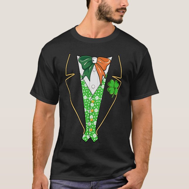 Leprechaun Tuxedo Irish Costume Saint Patricks Day T-Shirt (Front)