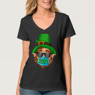 Leprechaun Wearing Mask Happy St Patrick S Day 202 T-Shirt