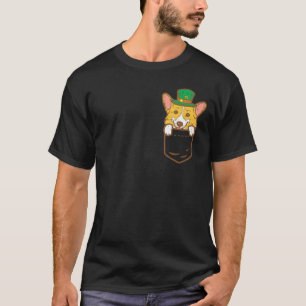 Leprechaun Welsh Corgi Pocket St Patricks Day Pet T-Shirt