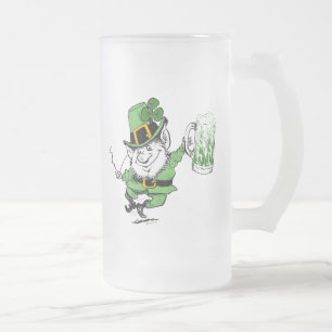 Leprechaun with Beer Mugs