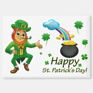 Leprechaun With Rainbow Magnet