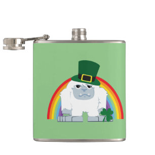 Leprechaun yeti hip flask