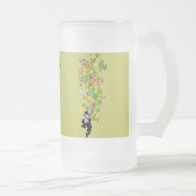 LeprechaunBlackPants Frosted Glass Beer Mug (Right)