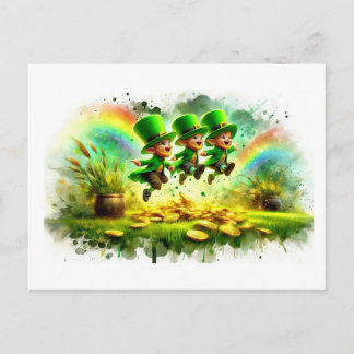 Leprechauns and Rainbows,  Postcard