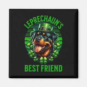 Leprechaun's Best Friend Rottweiler Dog St Patrick Magnet
