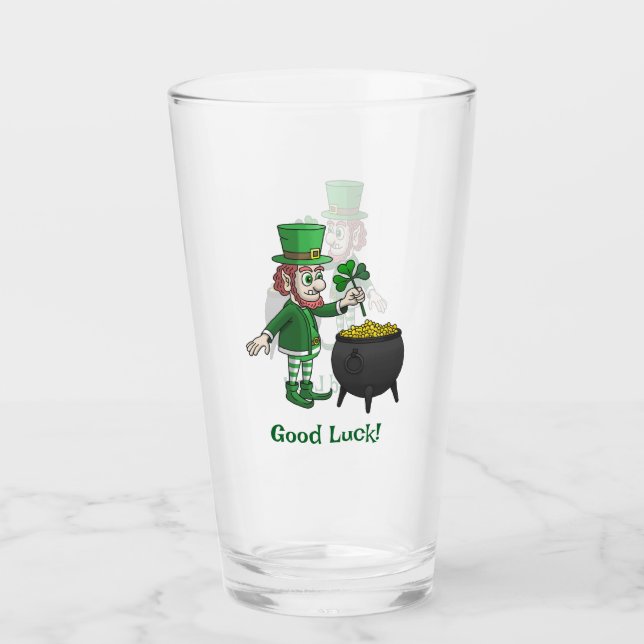 Leprechauns Good Luck Glass (Front)