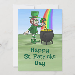 Leprechaun's pot of gold for St. Patrick's Day Holiday Card