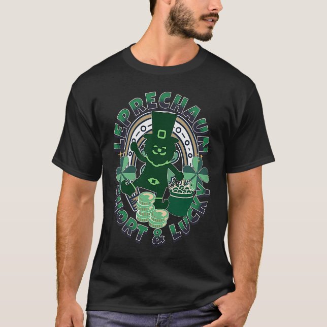 Leprechauns  Short & Lucky  St. Patricks Parades T-Shirt (Front)