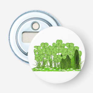Leprechaun's Top Hat Lying in Field of Shamrocks Bottle Opener