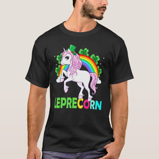 Lepricorn Funny Leprechaun Unicorn Kids Girls Wome T-Shirt (Front)