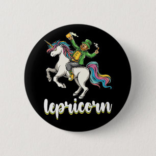 Lepricorn Leprechaun Unicorn St Patrick's Day 6 Cm Round Badge