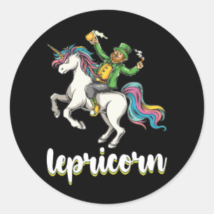 Lepricorn Leprechaun Unicorn St Patrick's Day Classic Round Sticker