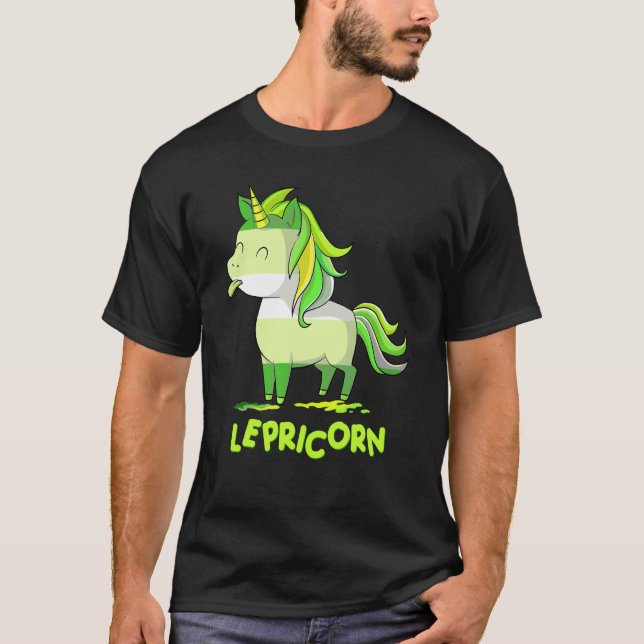 Lepricorn Leprechaun Unicorn St Patricks Day Kids T-Shirt (Front)