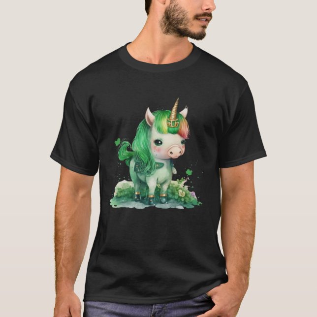 Lepricorn Unicorn Kids Girls Lucky St Patricks Day T-Shirt (Front)
