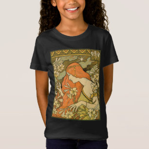 L'Ermitage French Nouveau Woman in Field of Flower T-Shirt