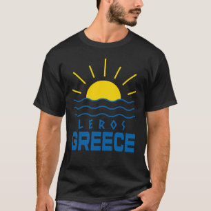 Leros Greece Sunshine And Sea Men's Black T-Shirt