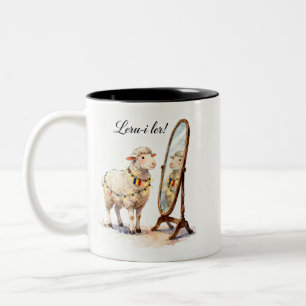 Leru-i Ler Sheep Gift - Romanian Diaspora Holiday Two-Tone Coffee Mug