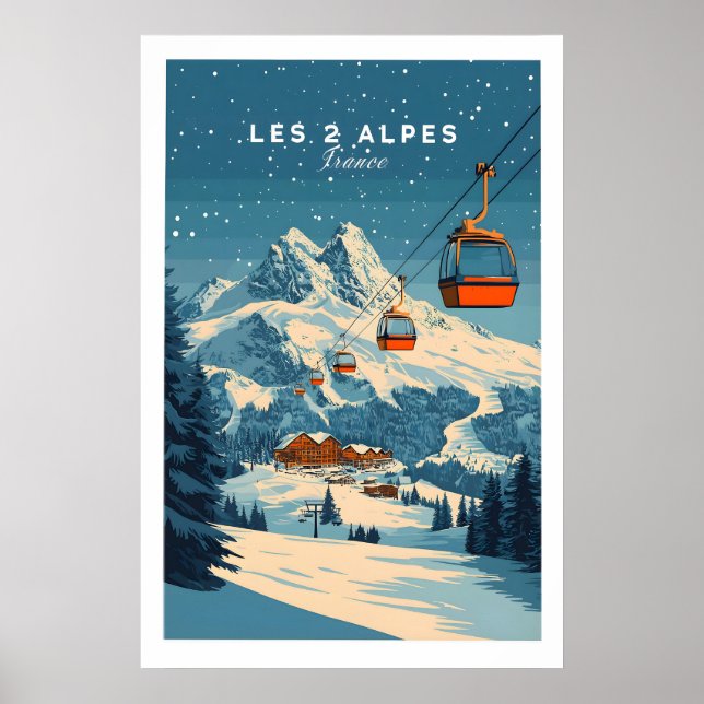 Les 2 Alpes Ski Print 1 (Front)
