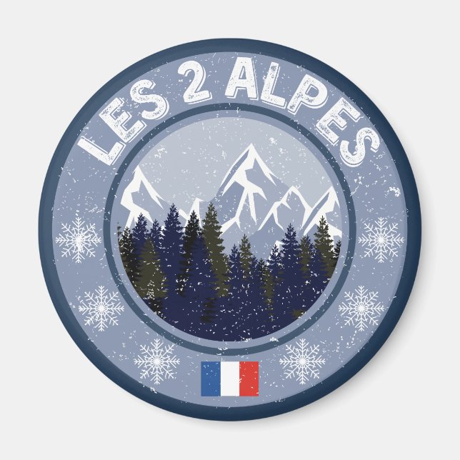 Les 2 Alpes Station de Ski Magnet (Front)