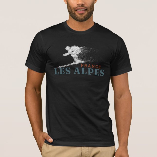 Les Alpes Ski  French  T-Shirt (Front)
