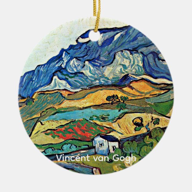 Les Alpilles Mountain Landscape, Ceramic Tree Decoration (Front)