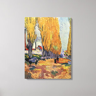 Les Alyscamps by Van Gogh. Autumn landscape Canvas Print
