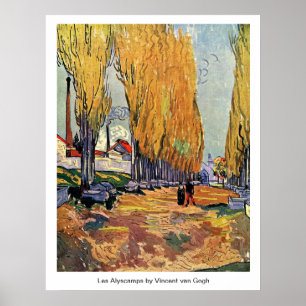 Les Alyscamps by Van Gogh. Autumn landscape Poster