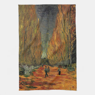 Les Alyscamps by Vincent van Gogh. Fall, autumn Tea Towel