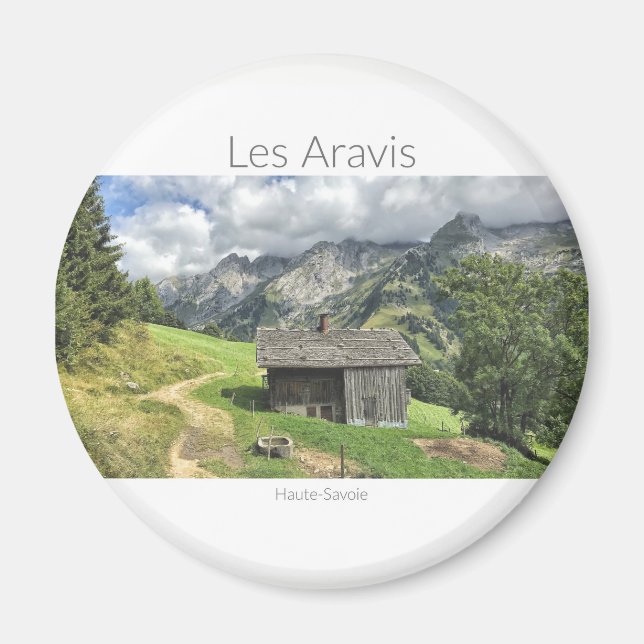 Les Aravis, Haute-Savoie Round Magnet (Front)