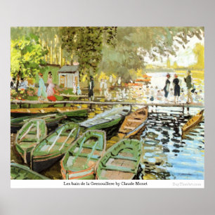 Les bain de la Grenouillere by Claude Monet Poster