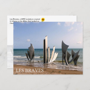 Les Braves Memorial, Normandy, France - postcard