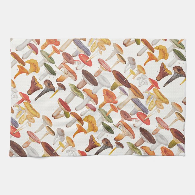 Les Champignons Mushrooms Tea Towel (Horizontal)