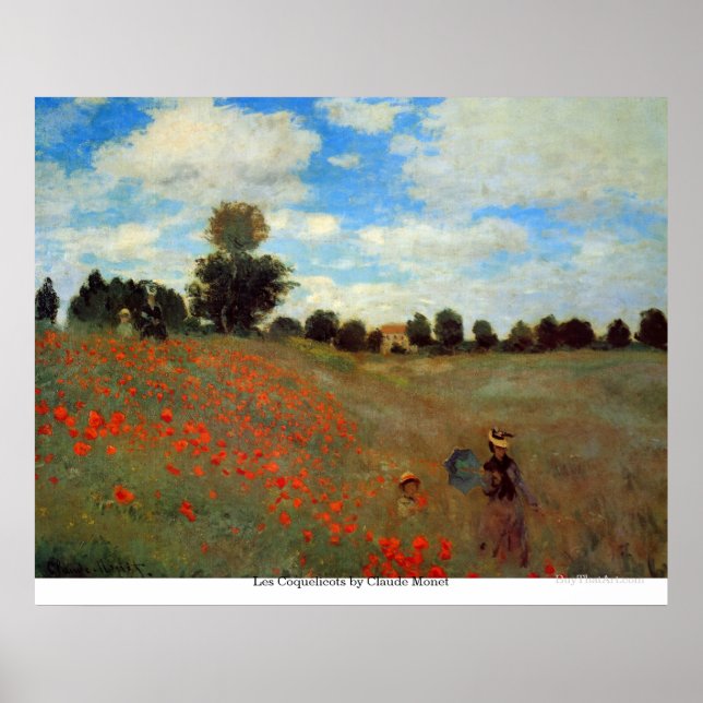 Les Coquelicots by Claude Monet Poster (Front)